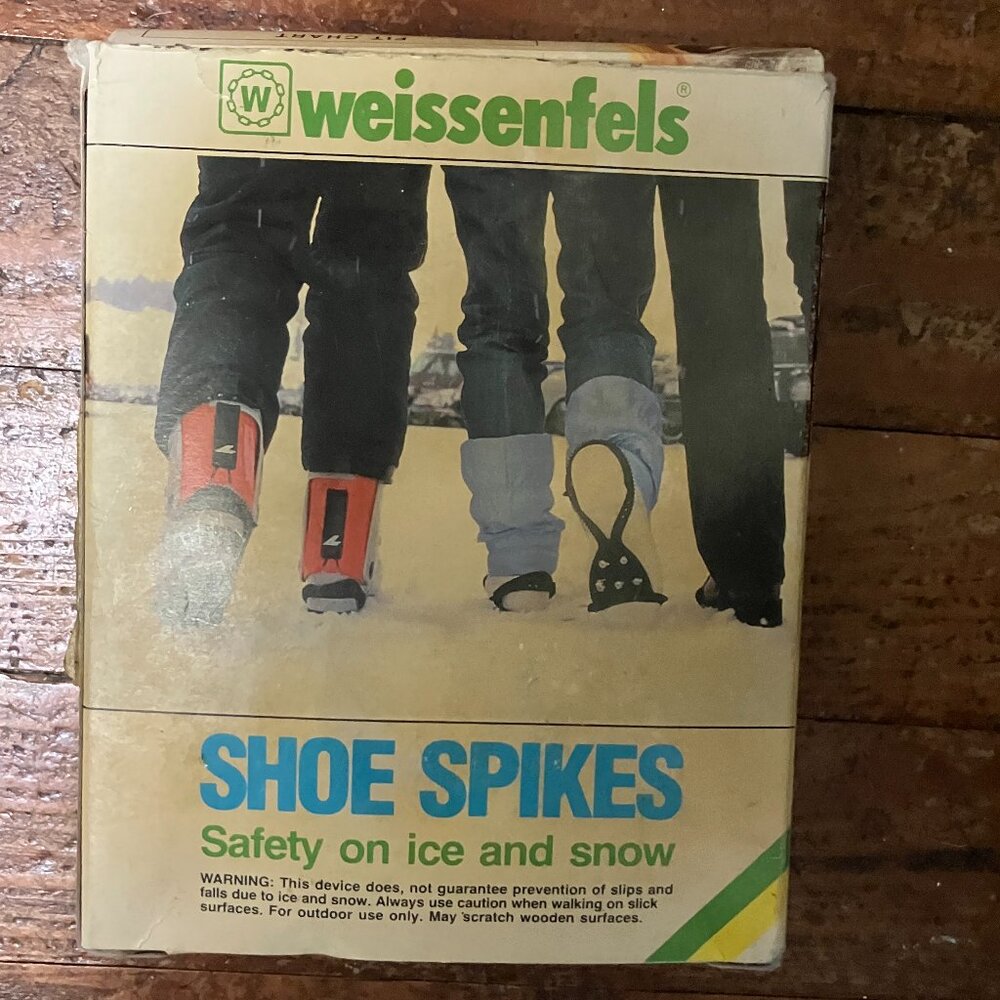 Pair of Weissenfels Men or Womens Ice & Snow Shoe spikes/ice cleats Size A Italy
